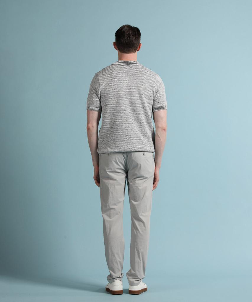 PANICALE Grey Melange Half-Zip Polo Knit