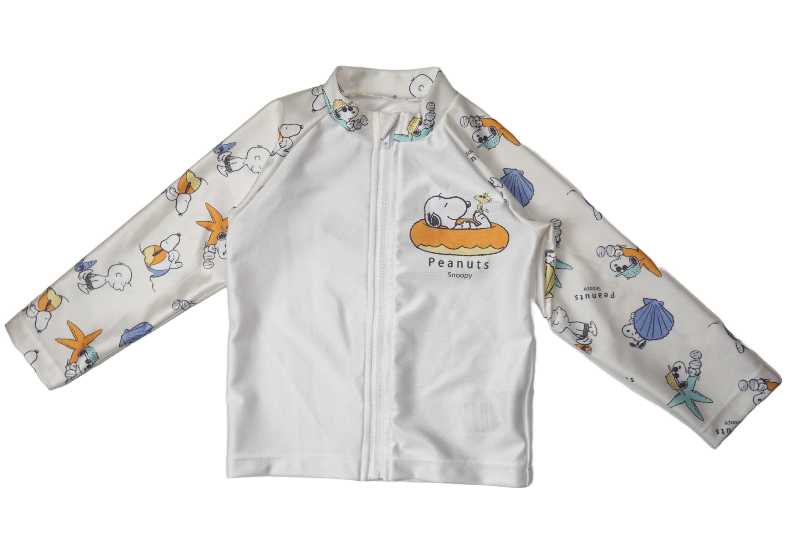 

Takihyo Рашгард Snoopy, Довгий рукав, Рукава з розрізами, Застібка спереду, Дитячий купальник, Молочно-білий, 221152215