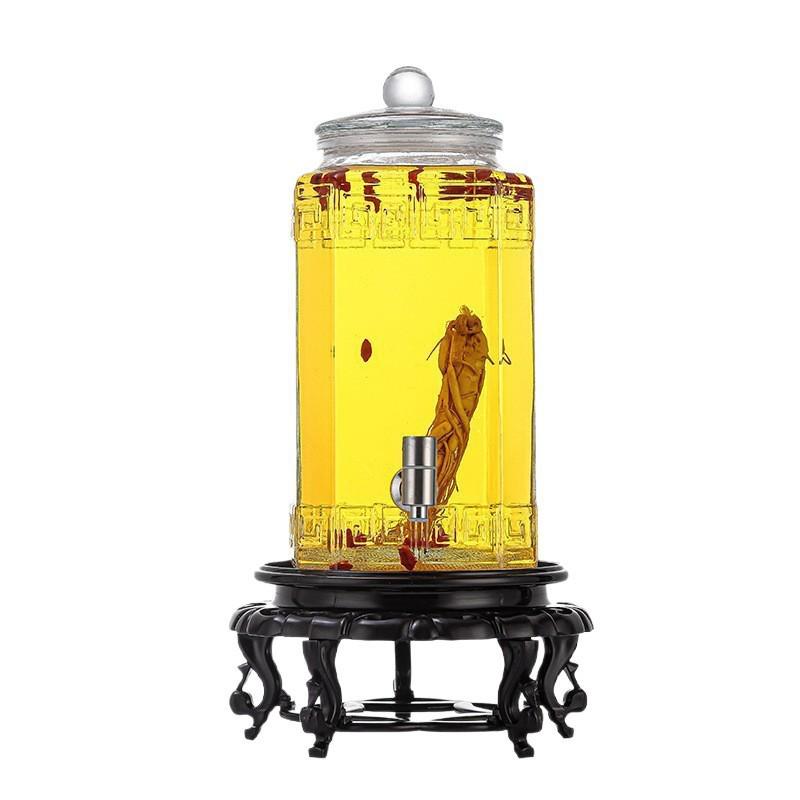 Luxury Sealed Wine & Baijiu Soaking Jar with Faucet for Household Use