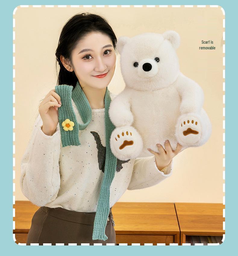 Polar Bear Plush Scarf Companion: Cute Holiday Gift Toy