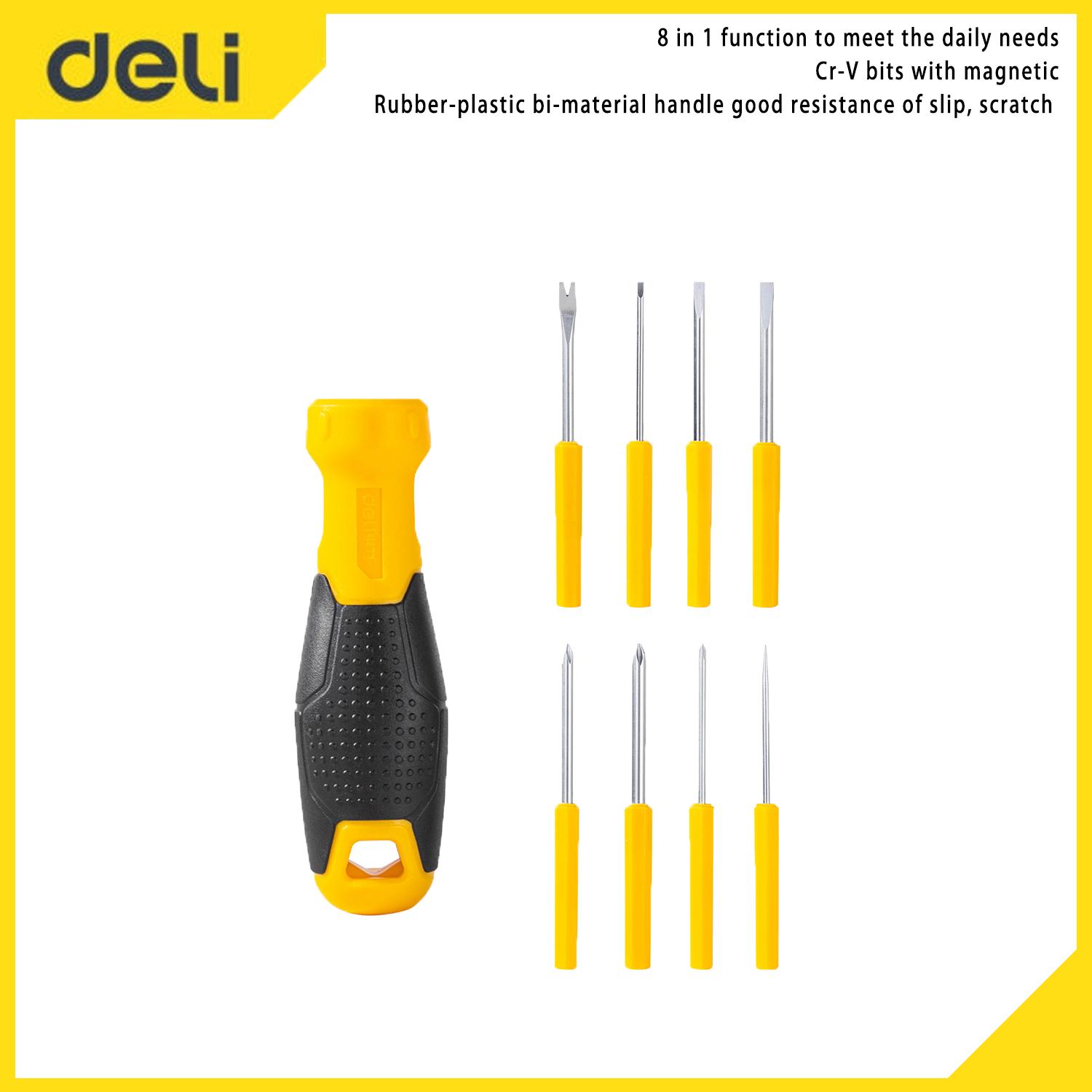 

Набор отверток Deli Tools, 9 предметов из хромированной стали EDL636009