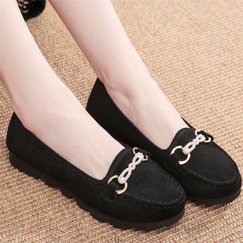 Polyurethane Sole Old North Cloth Shoes Women's Single Shoes Doudou Shoes Black Work Shoes Flat Sole Maternity Shoes Mother Shoes Large Size