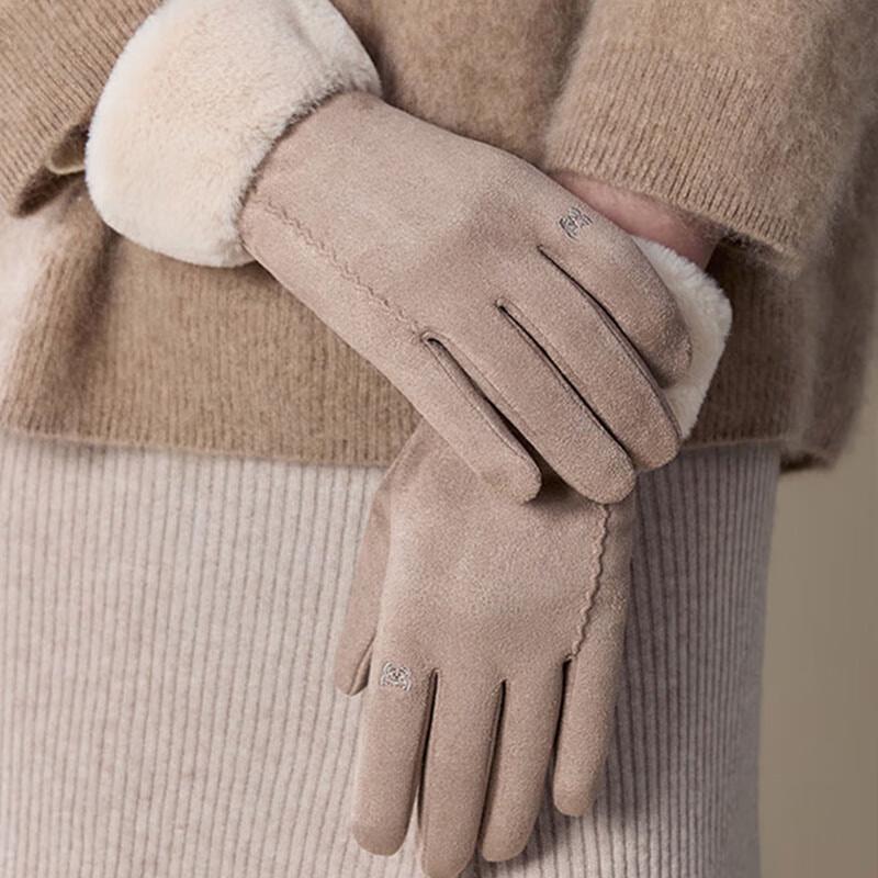 JIUMU Women's Suede-like Lined Touchscreen Winter Gloves