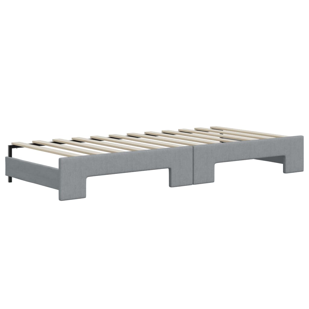 Vidaxl Leżanka Rozsuwana, Jasnoszara, 80X200 Cm, Tkanina