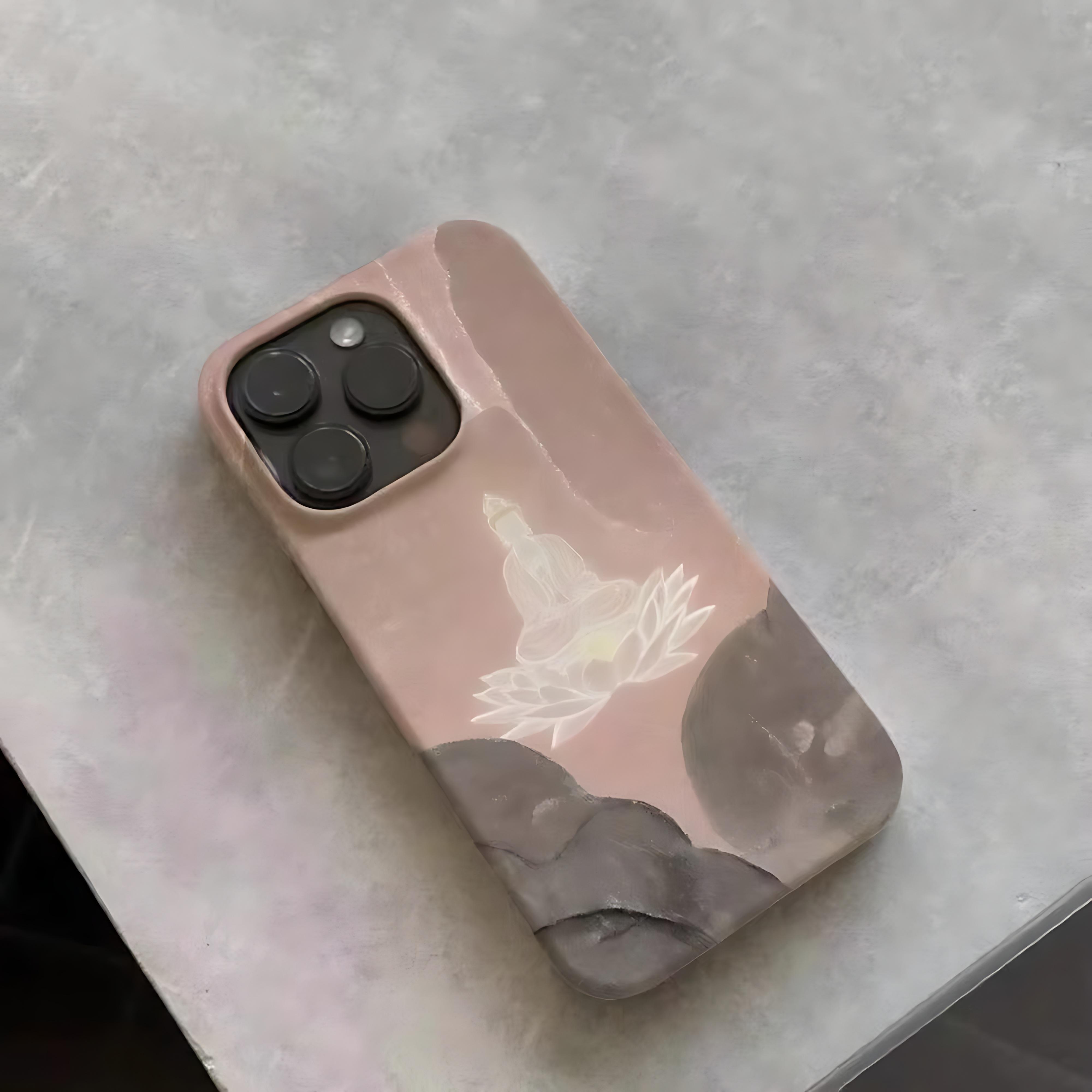 

Чехол с градиентным узором «Будда на лотосе» для iPhone 17 16 15 14 13 12 11 Air Pro Max X XS XSMax 7 8 Plus, глянцевая жесткая крышка из поликарбоната iPhone 11