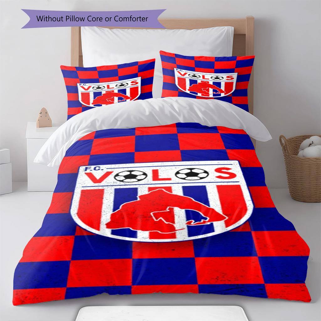 Volos NFC Pattern Bedding Set Quilt Cover Pillowcase Home Decor Gift (1 * duvet cover + 2 * pillowcase, without core)