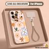 Daisies Flowers Print Lanyard Case For iPhone 17 Pro Max Magnetic For Magsafe Hybrid TPU+PC Matte Cover For iPhone 16 15 14 13 Pro Max