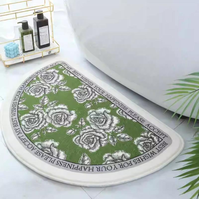 Nordic retro printed carpet imitation cashmere bedroom bedside blanket bathroom door mat set living room door floor mat