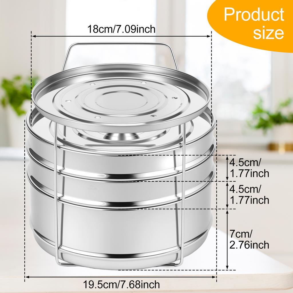 Cookware Steam Pot 3 Tier Steamer Insert Pan 304 Stainless Steel Pressure Cooker Insert Pan Large Capacity Cooker Steamer