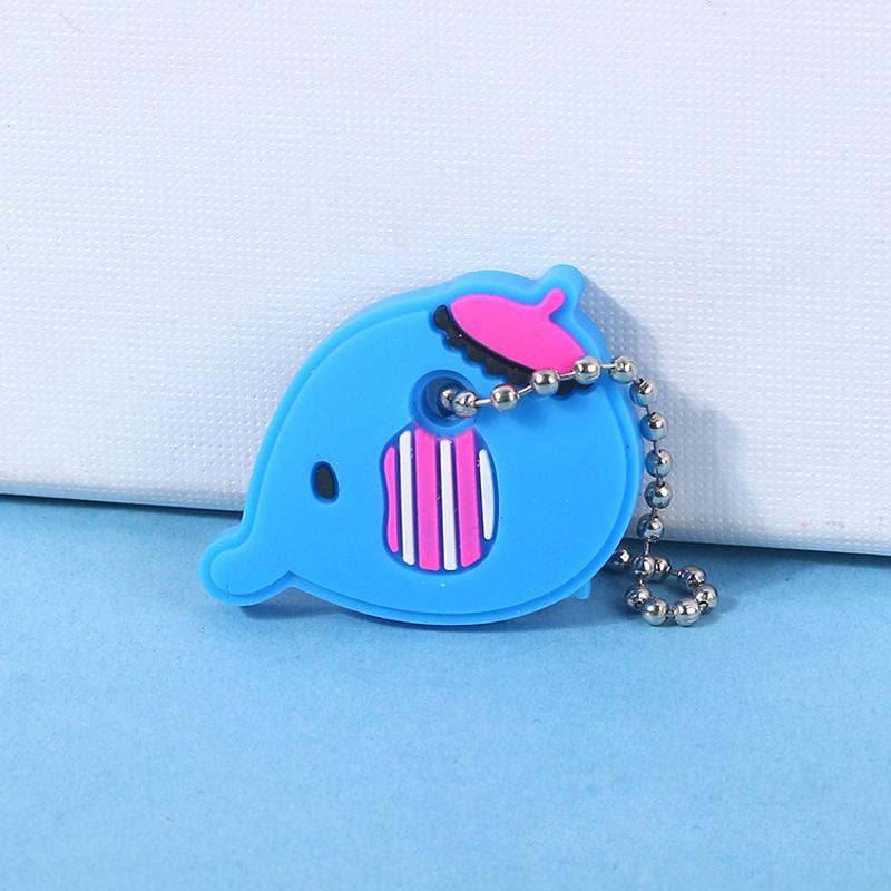 New Cartoon Soft Silicone Protective Key Case Cover for Key Control Dust Cover Holder Women Cute Small Key Chain Pendant Keyring
