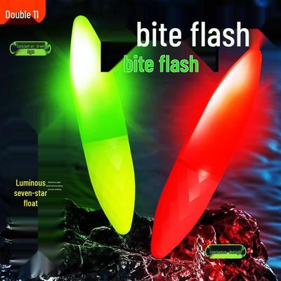 Bisshaken LED Sieben-Sterne Leuchtendes Schwimmer: Super Helles, Empfindliches, Auffälliges Nachtfischwerkzeug