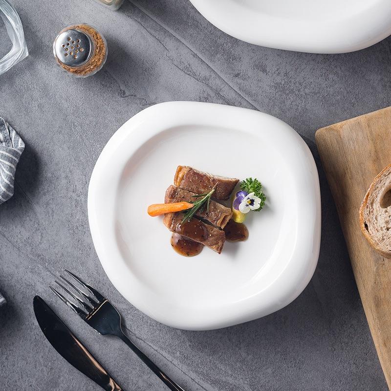 Nordic Clouds Special-Shaped Plate Ins Style Fashion Artistic Conception Plate Characteristic White Plate Creative Restaurant Hotel Ceramic Tableware