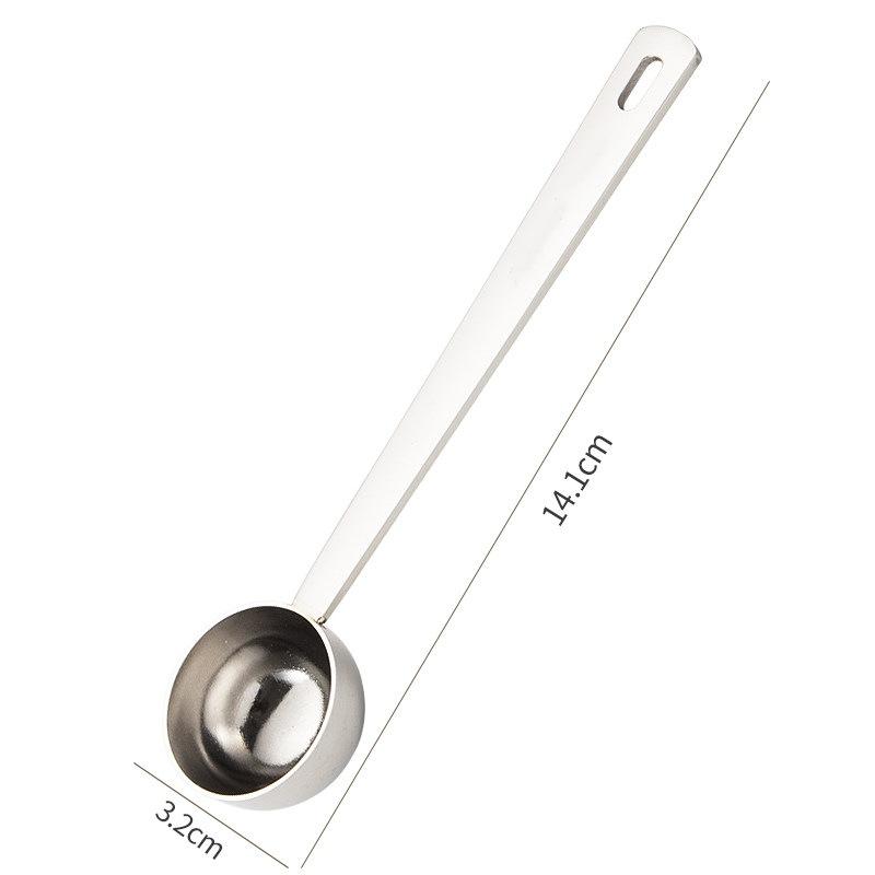 Stainless Steel Coffee Measuring Scoop Long Handle Heat Resistant Spoon Multipurpose Tool for Baking Cafe Home Kitchen