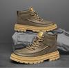 Designer Brand Men's Elevated Shoes Personalized Genuine Leather Boots Men's Outdoor Work Wear Boots Winter High Top Shoes