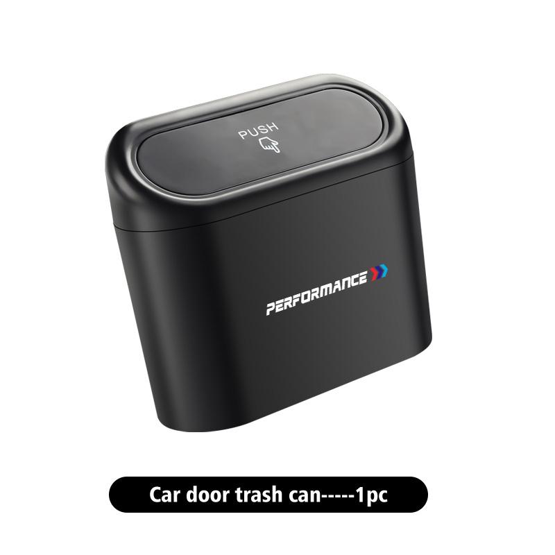 TIIU6 Car Door Hanging Trash Can Storage Box Auto Accessories For BMW Performance M Alpina E71 E83 F30 M6 F01 F20 X1 X2 X3