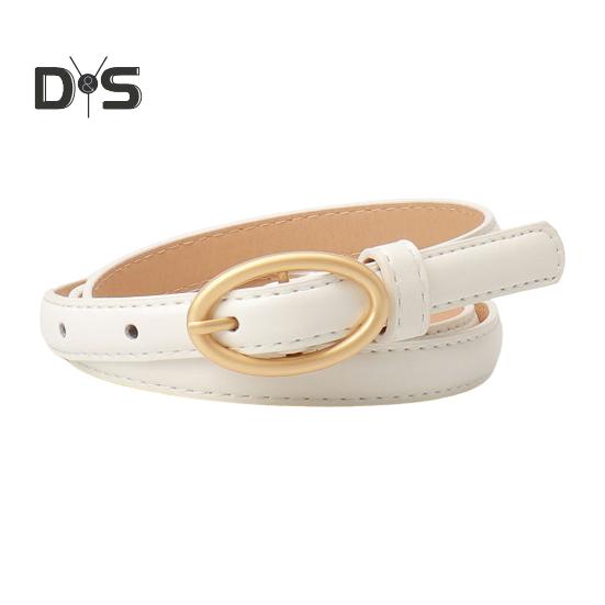 

Женский ремень с металлической овальной пряжкой, декором и несколькими отверстиями, регулируемая длина, пояс из искусственной кожи, аксессуар для рубашки или свитера белый