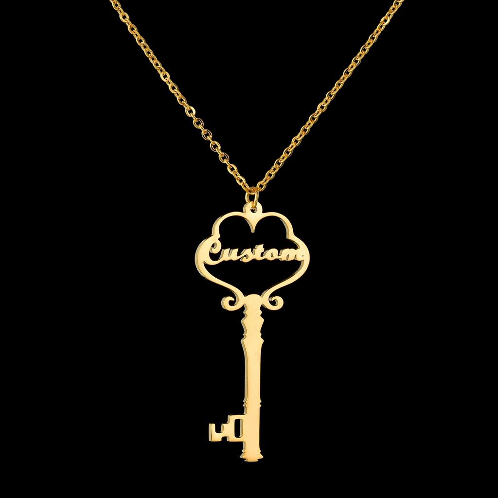 Atoztide Custom Name Necklace Personalized Butterfly Fashion Stainless Steel Pendant Heart Letter One Hole Chain for Women Gift