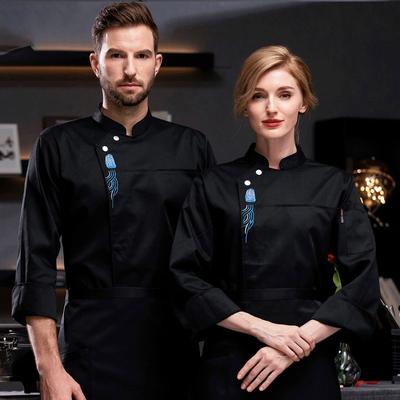 Kuchařská bunda s dlouhým rukávem pro muže Ženy Číšník restaurace Uniforma Kuchařský kabát Unisex Pekařské oblečení
