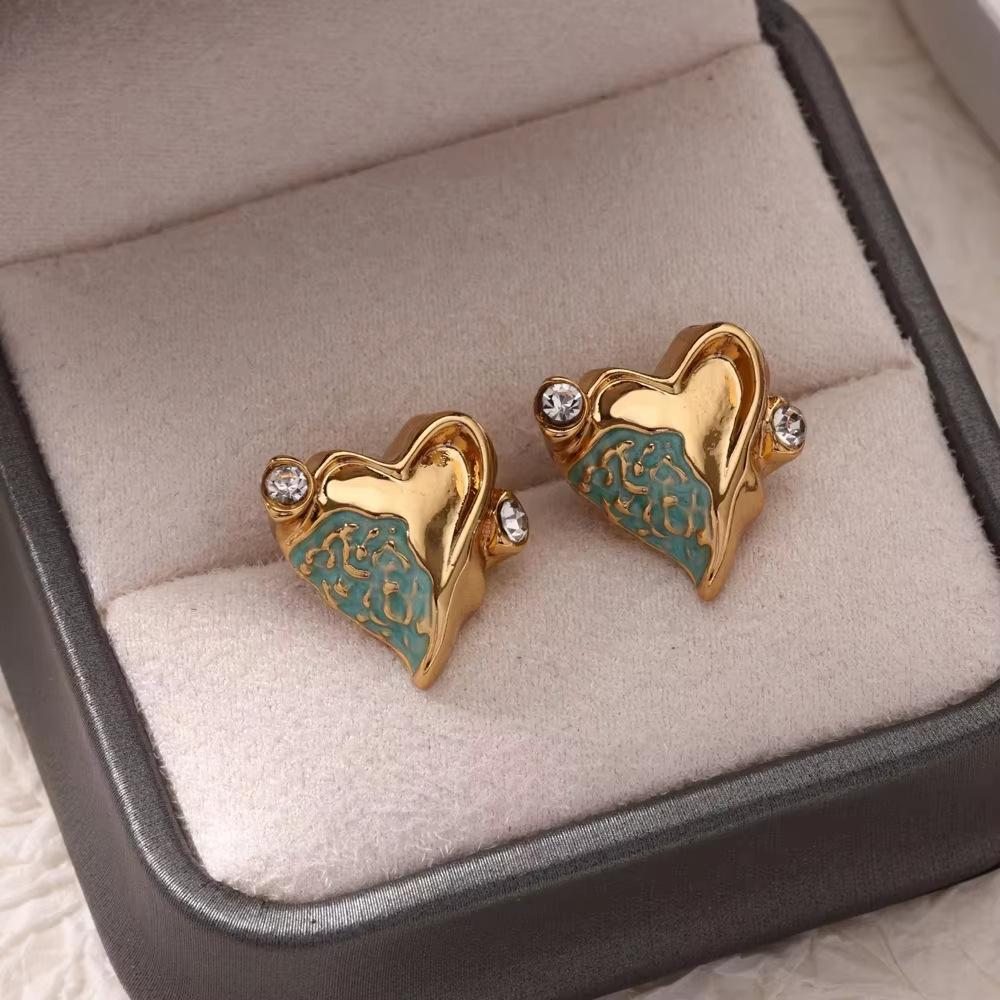 Farberhaltende Titanstahl-Blume mit Perlen eingelegt Ohrringe übertriebener Schmuck Blütenblatt-Schmuck Schmuck im Retro-Stil Charge