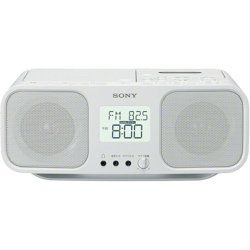Sony Infrared CD Radio Cassette Recorder CFD-S401: FM/AM/Wide FM compatible, large LCD screen, karaoke function, battery-powered, white CFD-S401 W