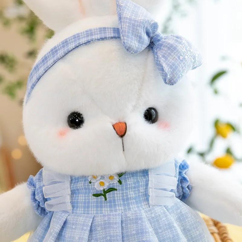 Non-Toxic Kawaii Cute Flower Skirt Bunny Plush Stuffed Animal Toys Cute Soft Appeasement Bunny Doll Easter Bunny Party Valentine Day Gift