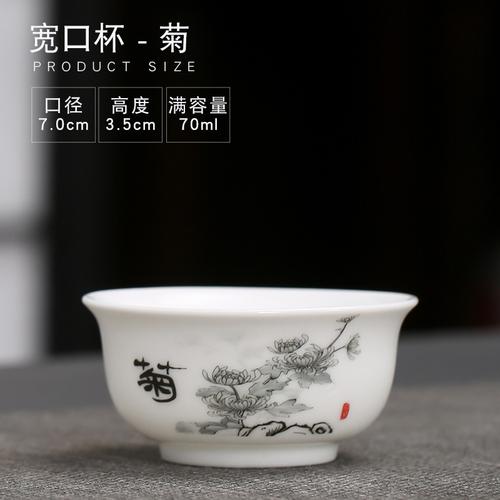 Высококачественная костяная чашка-мастер из белого фарфора, керамическая бытовая маленькая чашка для чая кунг-фу, набор из 3 шт.