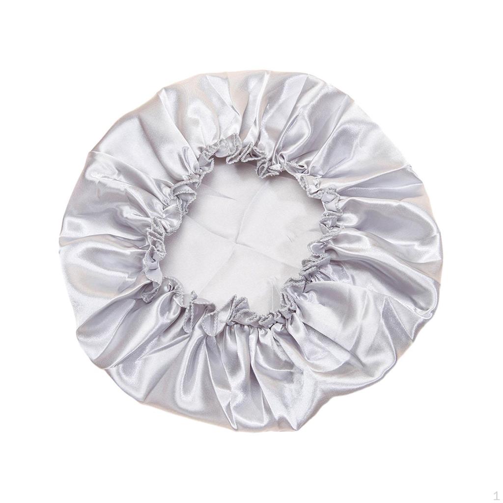 Hair Cap for Women, Portable, Soft, Night Sleep Cap, Satin Bathing with Long, Straight