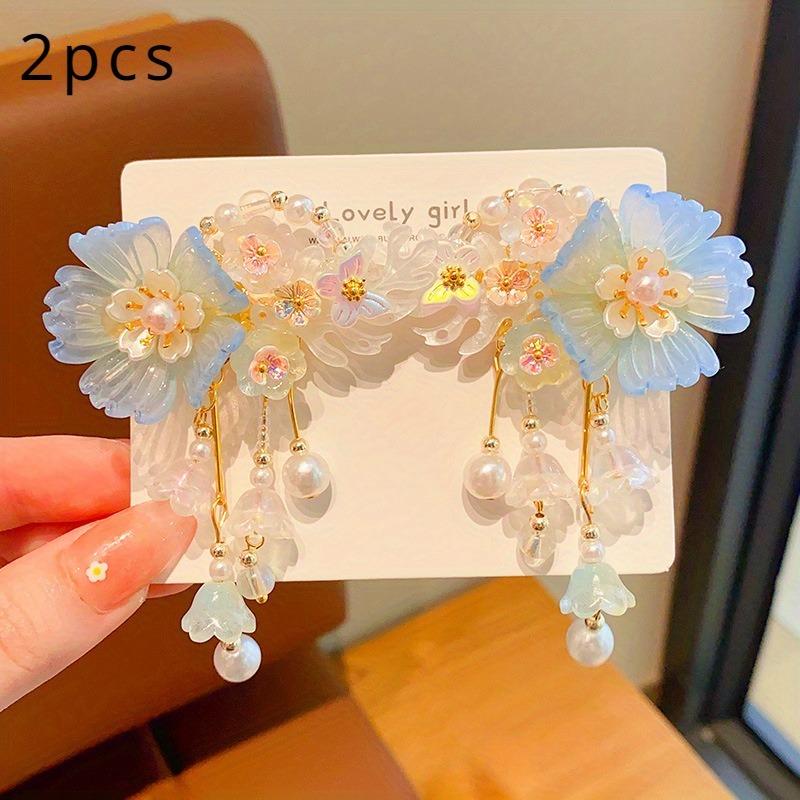 2pc Cute Women's Boutique Hair Accessories Resin Sweet Cute Hair Clips Suitable for Girls' Daily Activities Wear Elegant Hairpin