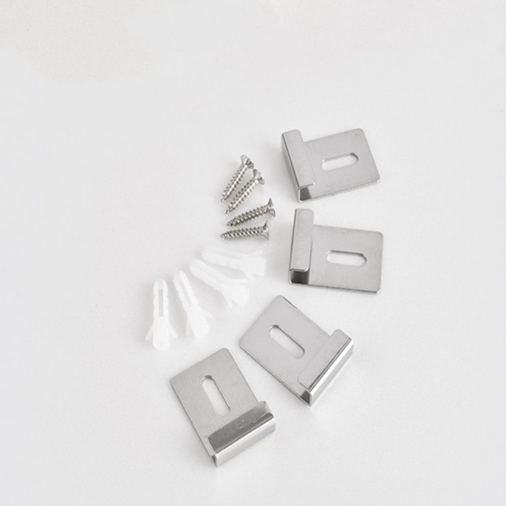 4/8 Pcs Iron Mirror Clip Square Display Wall Hanger  Wall Mounting Frameless Mirror