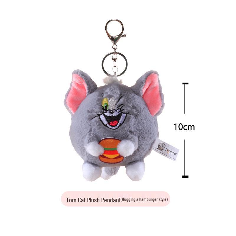 Tom & Jerry Plush Toys: Cat Pendant & Mouse Keychain Charms for Kids