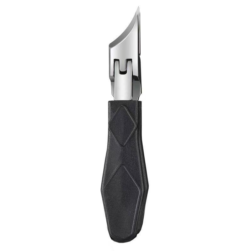 Portable Large Opening Angled Nail Clippers - Fine Tip, Anti-Splash, For Thick & Hard Nails