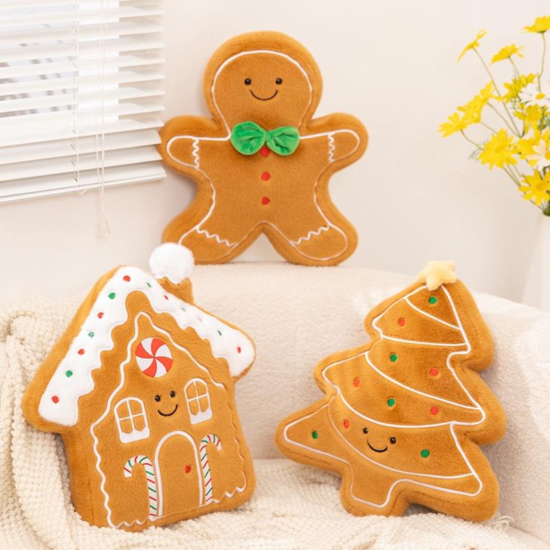 Cute And Cute Christmas Gingerbread Man Throw Pillow Plush Toy Doll Christmas Tree Doll Christmas Decoration Rag Doll