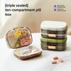 Weekly Pill Case Waterproof Pill Box Portable Travel Pill Organizer with 10 Compartments Medicine Organizer Plastik Box