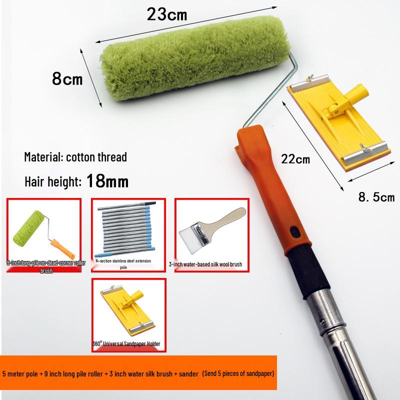 Adjustable Stainless Steel Telescopic Handle Waterproof Paint Roller Brush