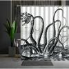 Funny Sea Monster Octopus Shower Curtain Marine Organism Tentacle Black And White Style Bath Curtains Bathroom Decor Fabric Hook
