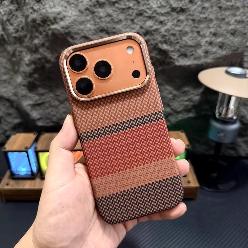 Apple 17PROMAX Orange Sunset Kevlar Magnetic Phone Case for iPhone16 Premium Case 15 iPhone 17