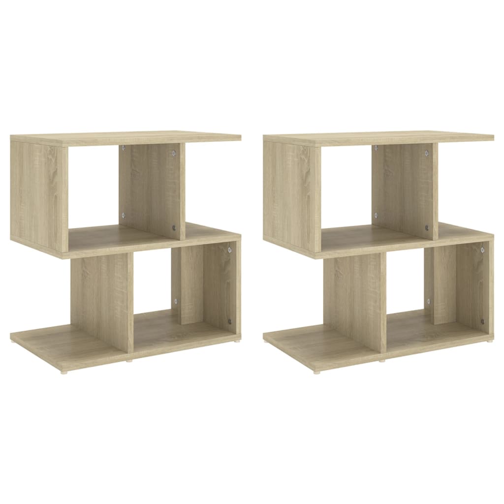 Nachttisch für modernes Schlafzimmer 2 Stück, Sideboard mit kreativem Design, dekoratives Ablageregal, 50x30x51,5 cm