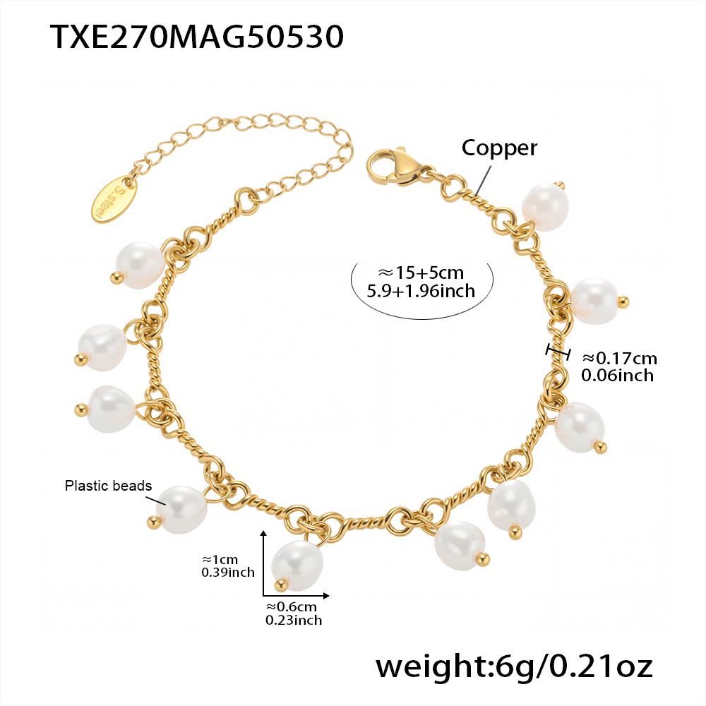 Multi Heart Beads Charms Necklace Bracelet For Women 18k Gold Plated Waterproof Non Tarnish Women's Necklaces Matching Bracelets