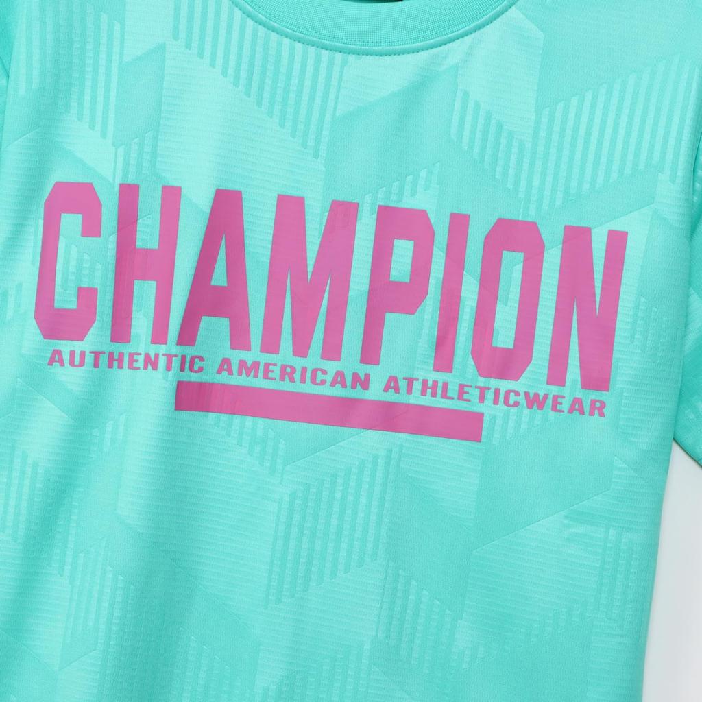 Champion Short Sleeve Crew Neck Tracksuit Set Rubber Print and Basic Light Size 120 Kids' (2-Piece Set), Quick-Drying T-Shirt Shorts, Sports,