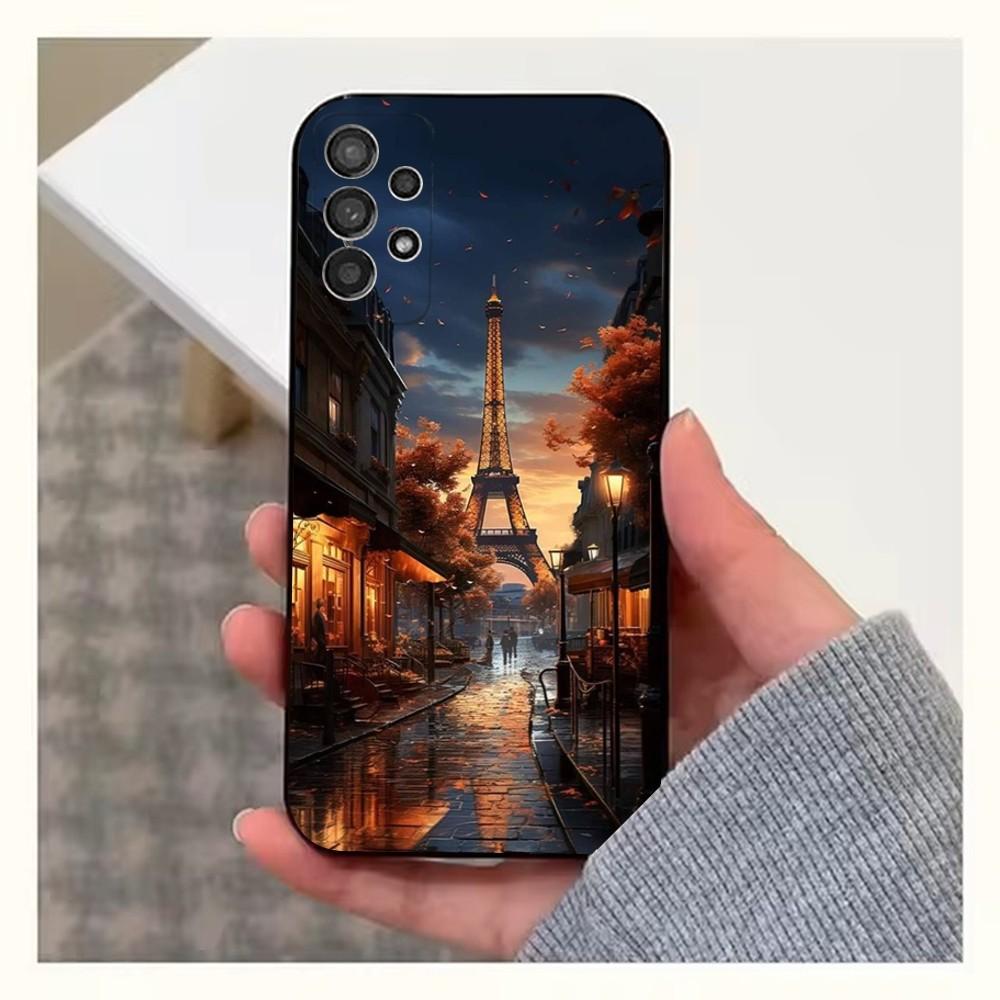 Art Paris Eiffel Tower  Phone Case For Samsung S25,S24,S23,S22,S20,S21,S10,Ultra,Plus,Lite,FE,Soft Silicone Black Cover