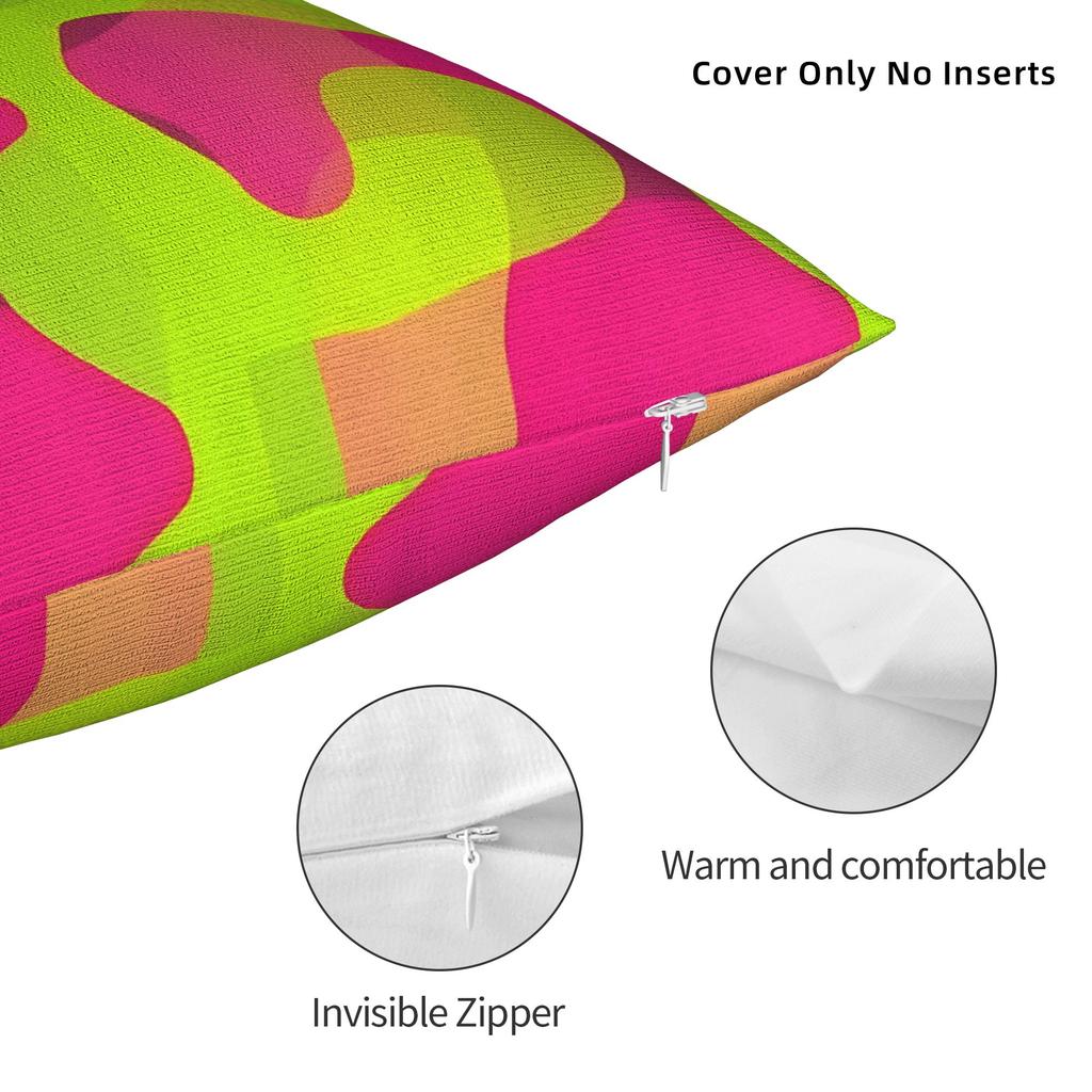 Lime Green Abstract Pattern Pillow Cover Print Cushion Cover Cute Funny Pillow Case For Living Room Chair