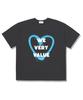 Wibelibellyu Heart Value Oversized Short Sleeve T-Shirt Dark Gray