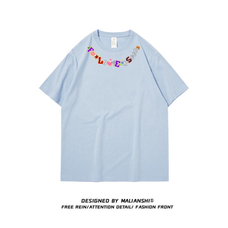 Plus Size Pure Cotton American Design Loose Short-Sleeve T-Shirt for Women (2-300 Lbs)