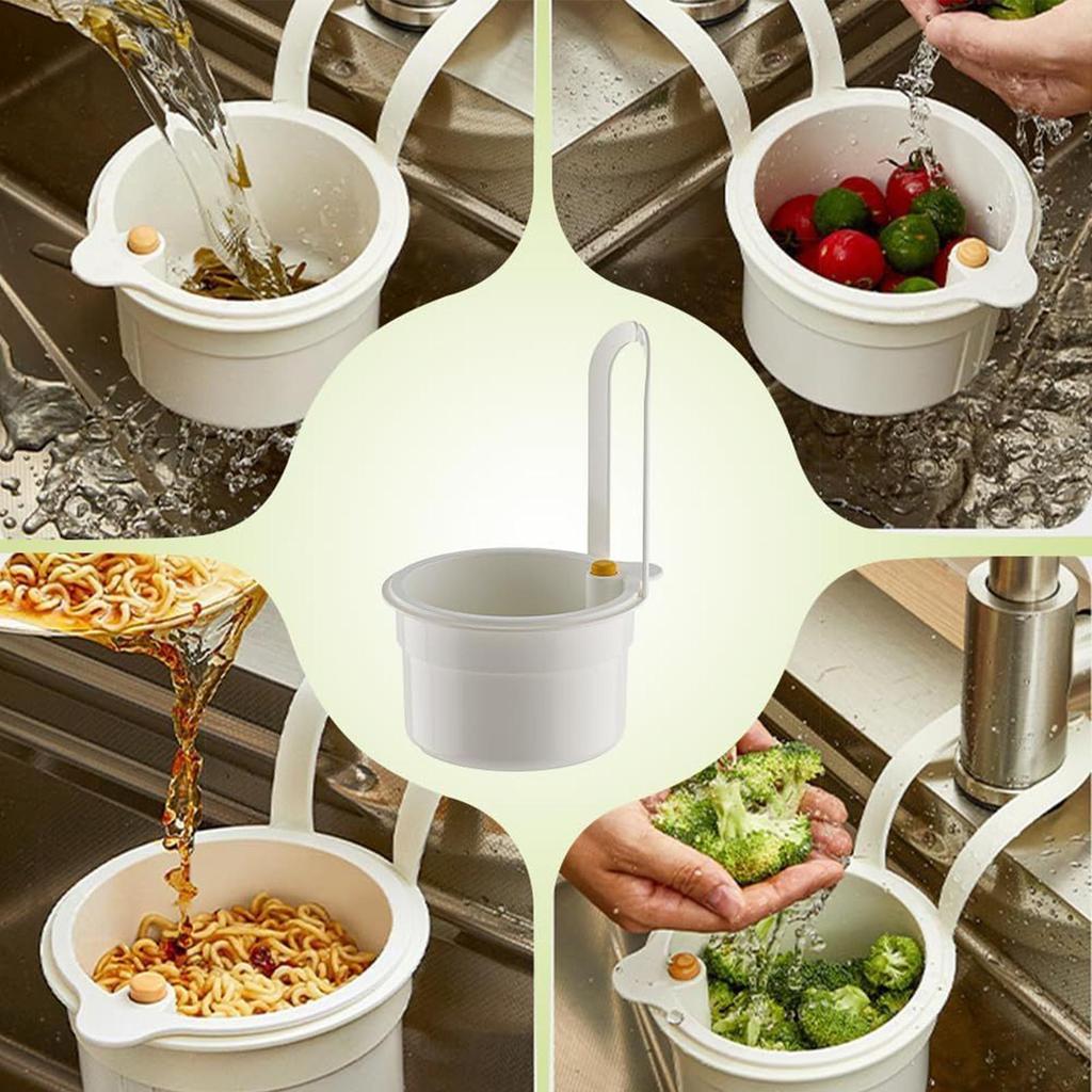 Kitchen hanging drain basket Detachable Food Waste Trap Basket Press To Clean Sink Strainer for Home Apartment Hotel Farmhouse
