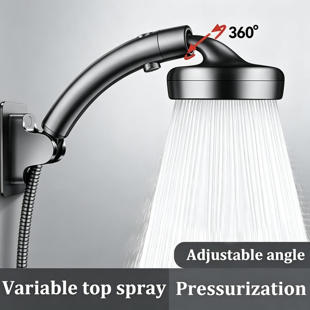 High-Pressure Matte Hand-Held Shower Head with One-Button Water Stop G1/2 Connection Multiple Spray Modes for Luxury Bathroom
