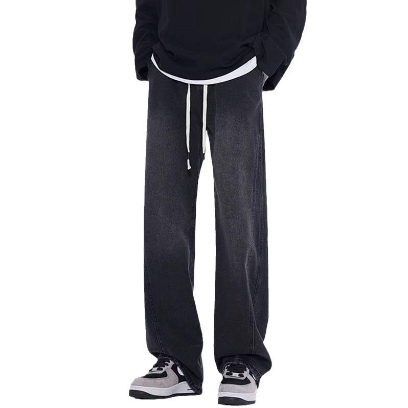 High Street Trendy Jeans Men's Spring and Autumn New Retro Loose Wide Leg Pants Boys Casual Straight Pants