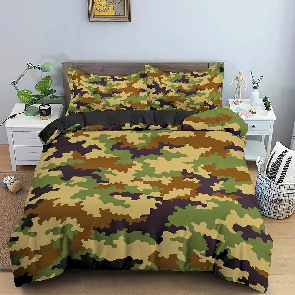 Klassisches Camouflage-Muster Maskierendes Camo Wiederholung Bequem Bettdecke Bettbezug Kissenbezug Bettwäscheset Kinder Schlafzimmer Dekoration