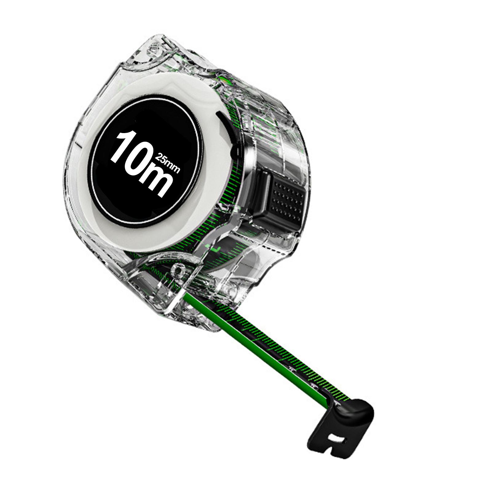 

Рулетка Высокоточная рулетка флуоресцентного цвета, двухсторонняя линейка с прозрачной лентой 10M & 25MM прозрачный