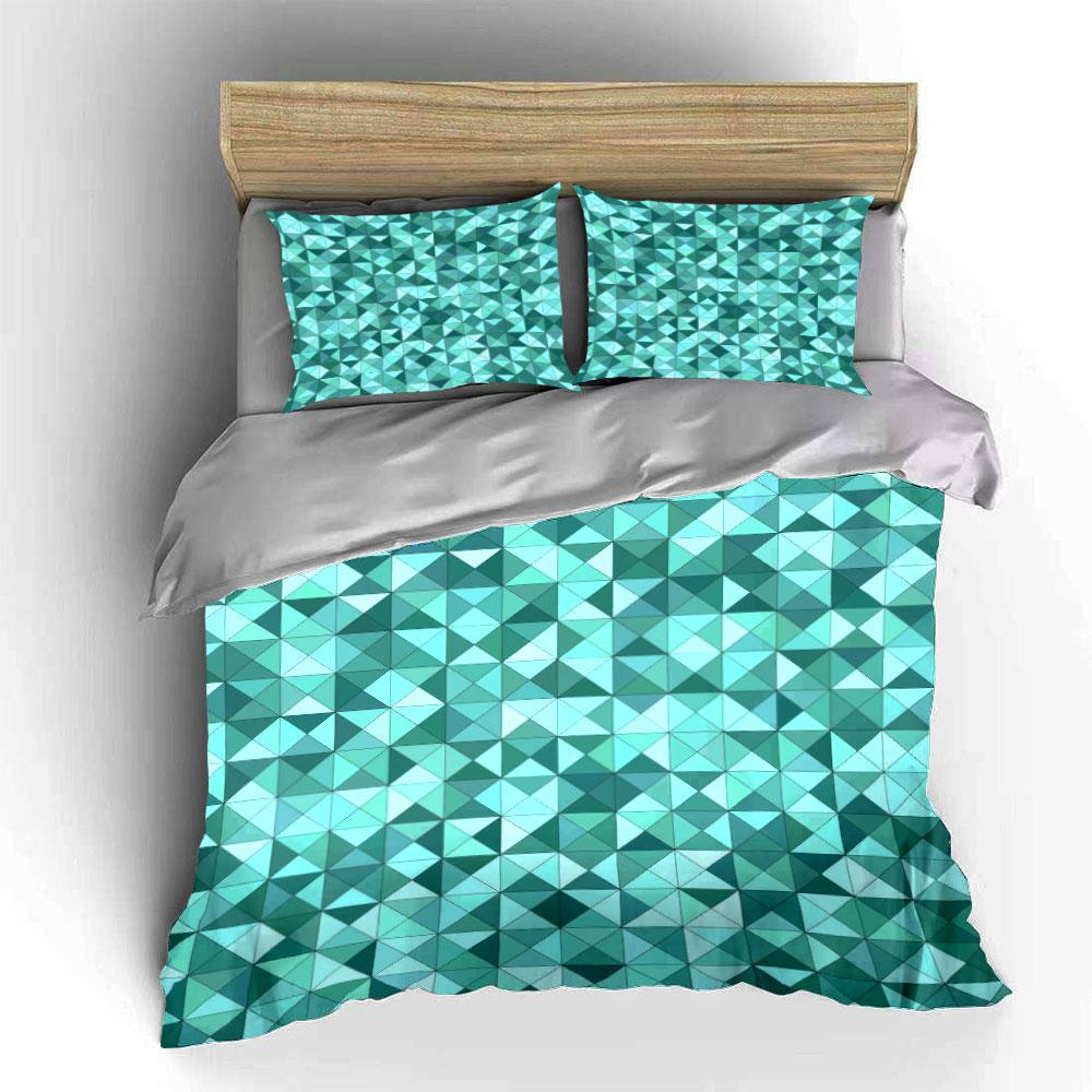 Geometric Pattern Home Decor Set Bedding Set with 1 Duvet Cover 2 Pillowcases Single Double King Queen, Gift