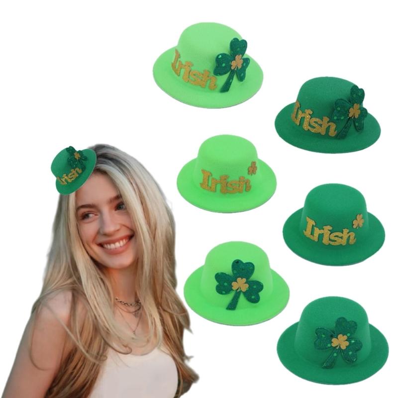 Shamrock Hat Decoration Hairpin Stylish Hat Shape Hair Clip Children Hairclip for Various Ages and Festives Occasion